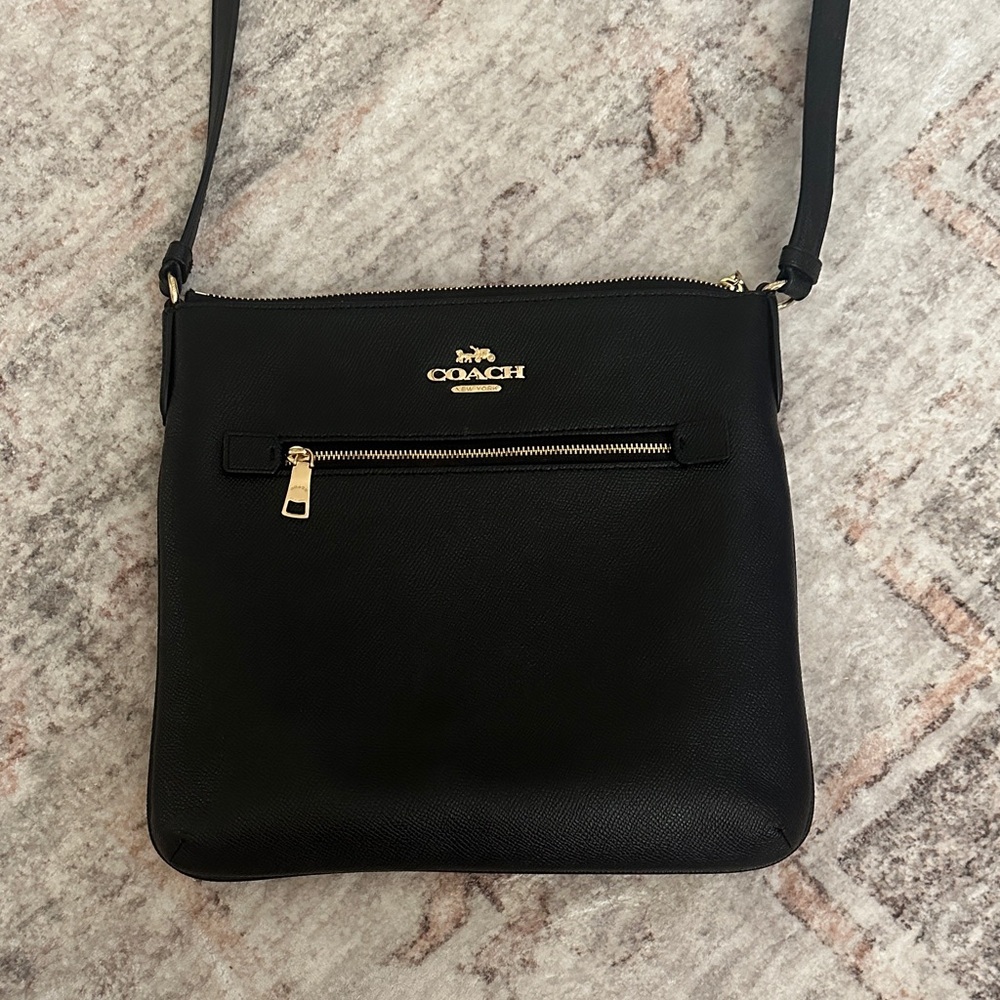 Coach Black Crossbody Bag with Gold Accents